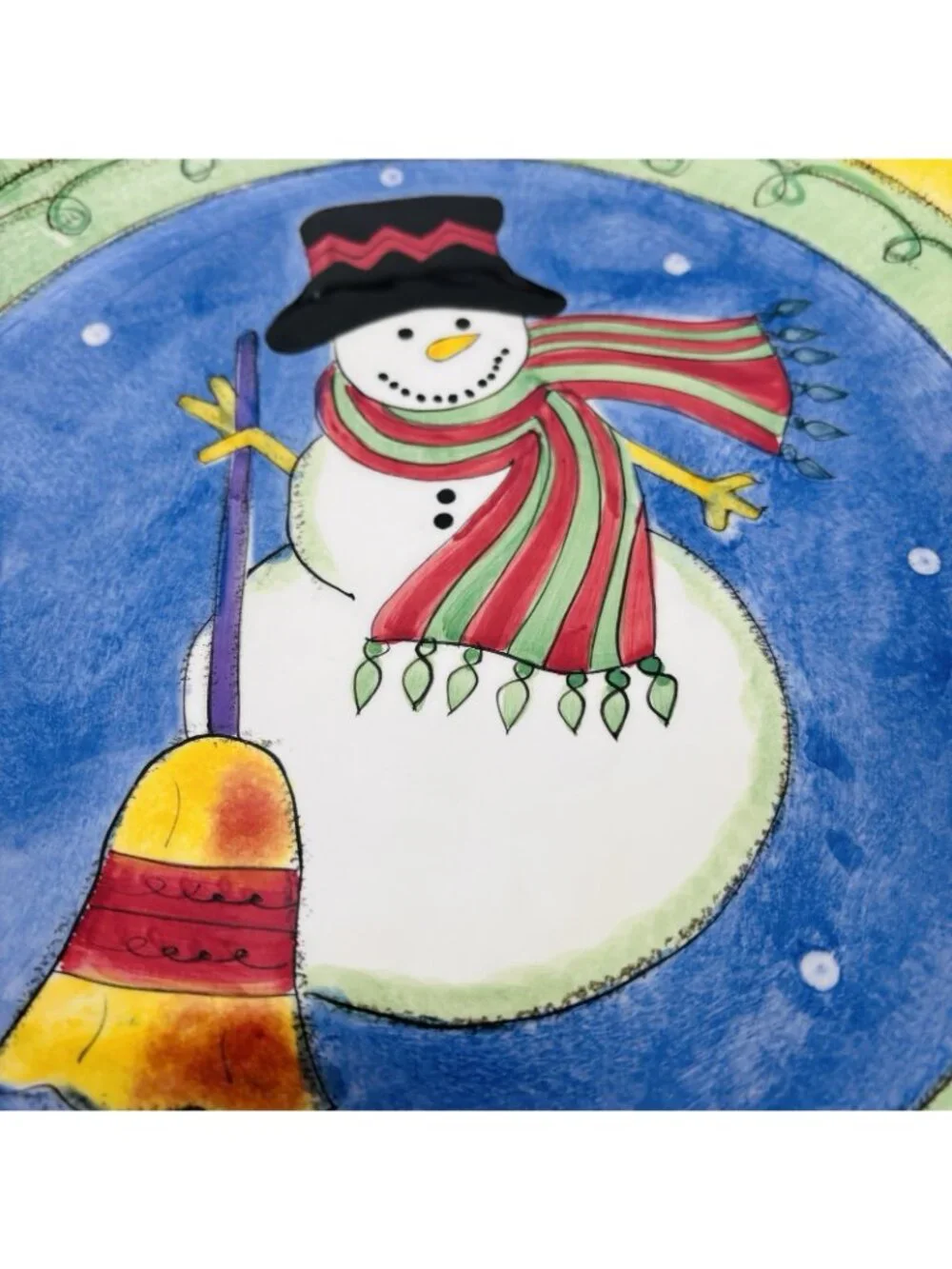 Sango Sue Zipkin SWEET SHOPPE CHRISTMAS 3041 Snowman Ceramic Pasta Serving Bowl